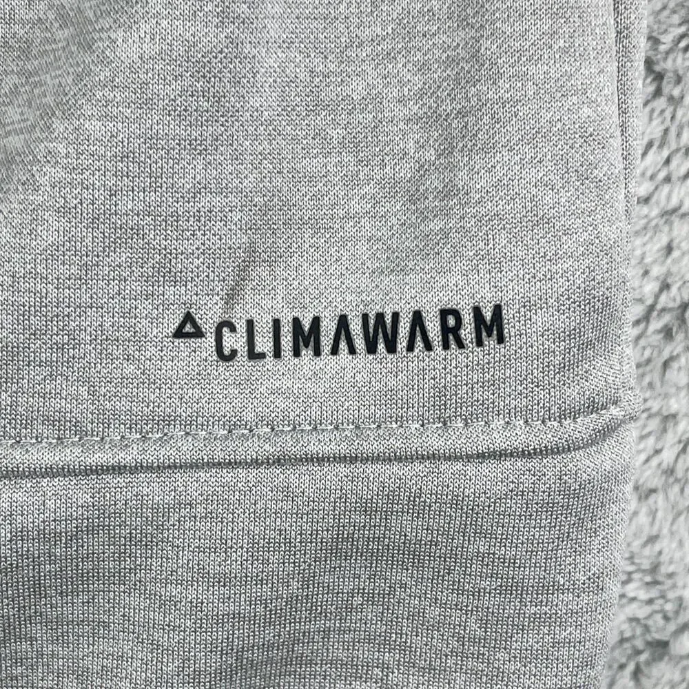 Adidas Hoodie‎ Men 2XL Gray ClimaWarm Pullover Sweatshirt Athletic Logo